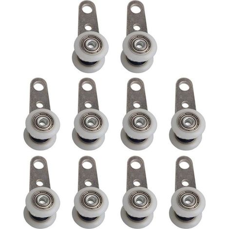 BRAVIX Roulettes Pour Meubles 10 pièces 45x19mm poulie à roulement en métal avec deux roues for armoire armoire fenêtre armoire portes coulissantes Roulettes Pivotantes Avec Frein (1/4)