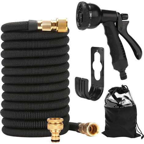 Tuyau d'arrosage Extensible, 15M/50ft Tuyau d'arrosage Flexible, Tuyau Extensible avec Buse à 8 Fonctions, pour laver la voiture, Jardin Irrigation Lavage
