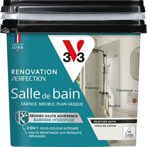 Peinture salle de bain Rénovation perfection® V33 Voile de coton satin 0,75L