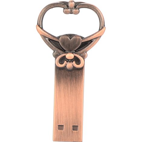 Retro-USB-Stick aus Metall in Herzform, 64 GB – Tragbarer Speicher für Dateien und Daten (1/5)