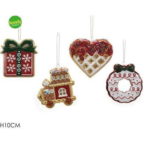 Pendaglio Decorazione Natalizia General Trade H 10cm Rosso Modelli Assortiti