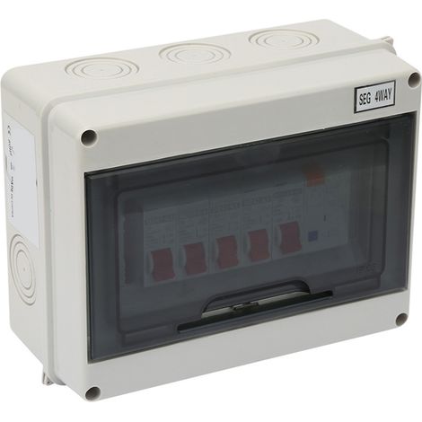 Répartiteur électrique 4 voies pour camping-car et garage 63A 30mA différentiel 4 disjoncteurs 2x6A+20A+32A (1/5)