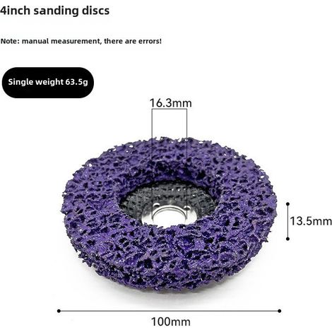 Disque de polissage en acier inoxydable, disque de polissage diamant noir pour décapage de peinture automobile, bois, plastique, nylon, élimination de la rouille (disque de polissage violet de 4 pouce (1/5)