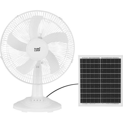 Ventilatore solare DC Ventilatore bianco 20w 3 velocità 63x43x30,5 cm (1/2)
