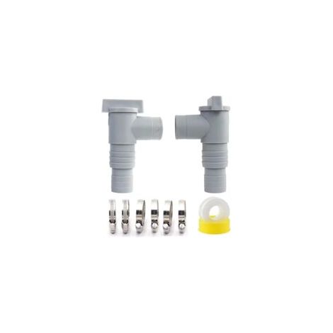 2 Pièces Vanne Intex Raccord Piscine Vanne d Arret Piscine 32/38mm Intex Set of Pool Shut-Off Valve PVC Hose 32 Mm Maintenance Pool Accessories Pool Maintenance Accessories-Crezuo
