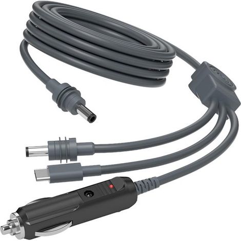 Cargador de coche 3 en 1 con USB-C a CC, 3 metros, 100 W, cable de carga con múltiples puertos para Starlink Mini y otros dispositivos.