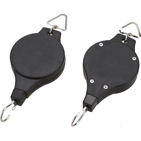 Ganchos para macetas [ajustables, retráctiles], ABS/metal, negro, 20,5 x 7,5 cm, máx. 90 cm, 1–15 kg, 2 unidades (1/5)
