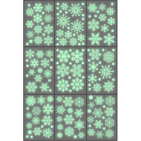 Decal Fenetre Noel - Flocon De Neige - Adhesion Electrostatique Sans Colle - Pour Vitres Portes Miroirs - Lot De 12 (1/5)