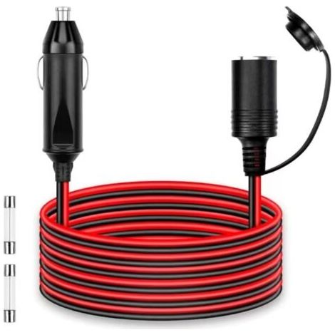 2M Rallonge Allume-Cigare Câble D’Extension pour Allume Cigare 12 V/24 V Prise Allume-Cigare avec Fusible 15A/16 AWG DC Rallonge Allume Cigare Prise pour Moto & Bateau,Voiture,Camion (1/5)