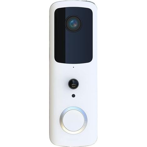 Caméra de sécurité sans Fil avec Sonnette vidéo Tuya Smart Low Power Doorbell Humanoïde Filtre PIR Alarme HD 1080p Réveil À Distance Installation Facile (Color : Blanc, Size : 1 UK) (1/4)
