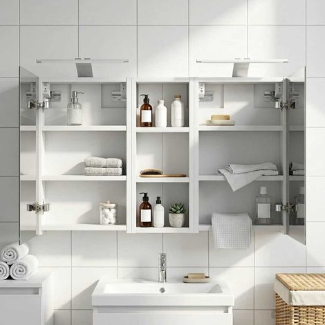 vidaXL Bathroom Cabinet Set 3 pcs 80 x 10.5 x 50 cm Engineered wood (1/5)