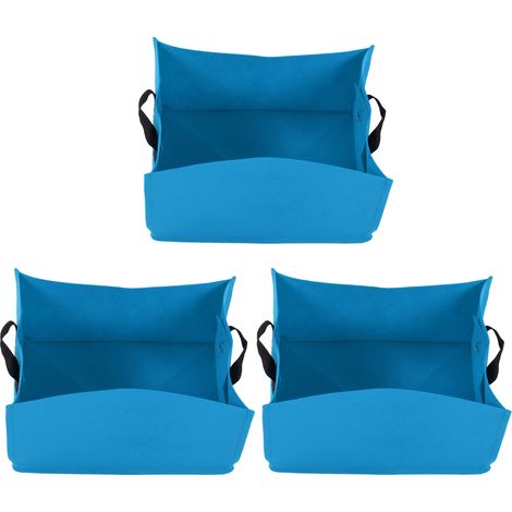 3 Pièces Sacs de Culture Épais Non Tissés pour Légumes, Jardinage avec Poignées, 40x30x20cm Bleu Ciel (1/5)