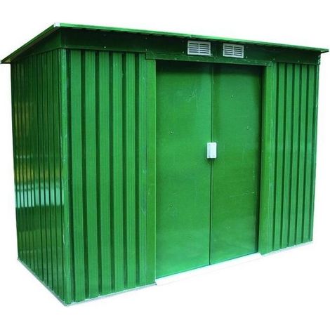 Vigor Casetta da Giardino in Lamiera Ambra 201x121x176 Porte Scorrevoli