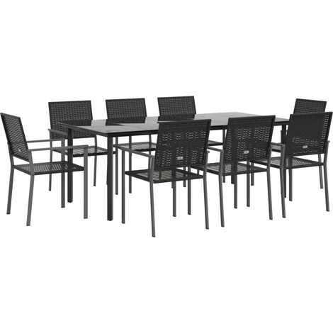 Set da Pranzo da Giardino 9 pz in Polyrattan e Acciaio vidaXL (1/4)