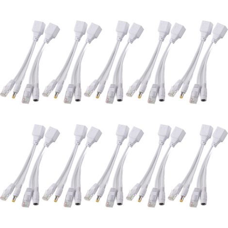 10 Paare IP-Kameras PoE RJ45 Ethernet-Kabeladapter Injektor DC 12V - RAPANDA (1/4)