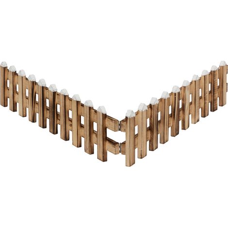 Déco de Noël Clôture en bois finition enneigé L 90 x H 10 cm - Feeric Christmas