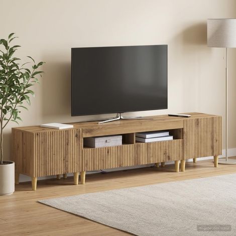vidaXL 3 Piece LED TV Cabinet ARNHEM 3 pcs Artisan Oak Engineered Wood (1/5)
