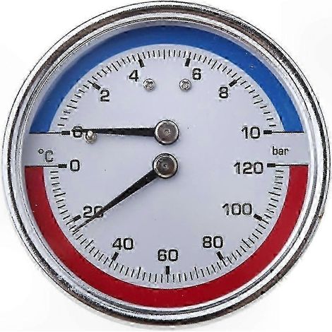 Manomètre compatible pour chaudière (température et pression) 0-120 °C, connecteur 0-10 bar SZRH AS (1/5)