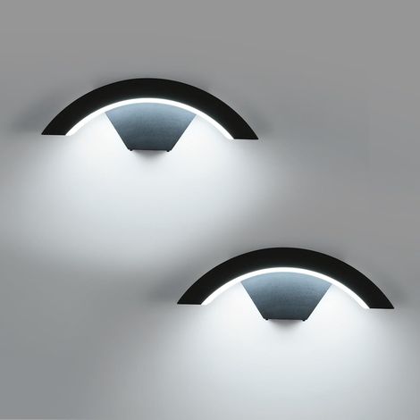 Lot de 2 appliques murales LED 24W aluminium, IP65, blanc froid 6000K – Jardin & Terrasse (1/5)