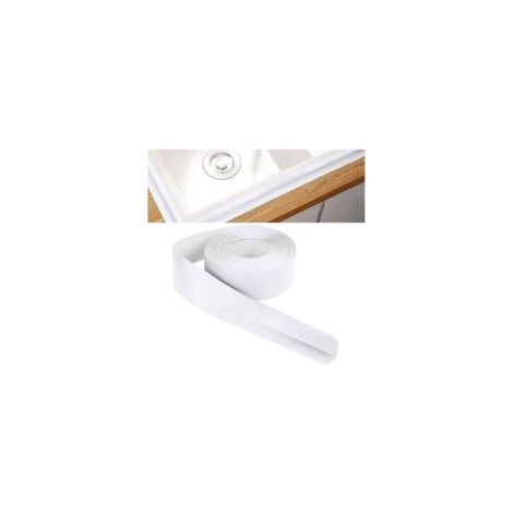 Bande d'étanchéité autocollante pour salle de bain, 3,2 m x 3,8 cm, en PVC, résistante aux moisissures, pour baignoire, salle de bain, cuisine (blanc) (1/4)