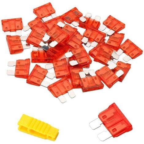 20Pcs Fusible Voiture 10A Moyenne Fusible Automobile + Extracteur - Fusible pour Auto/RV/Camion/Moto (1/4)