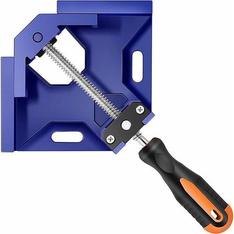 Green Mobility-Angle Droit De Serrage Simple Poignee En Alliage D'Aluminium SerreJoint Machoire Swing Reglable 90 Clip Degree Pince Outil Bois Cadre Photo Vise Porte, Bleu (1/5)
