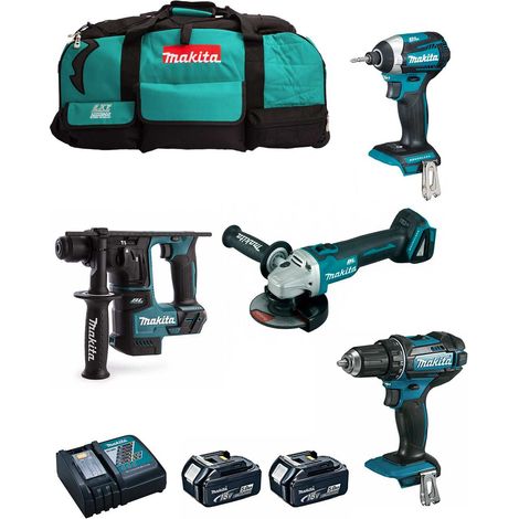 MAKITA Kit 18V MSB4P2A (DHR171 DGA504 DDF482 DTD154 2 x 5,0 Ah DC18RC Trolley)