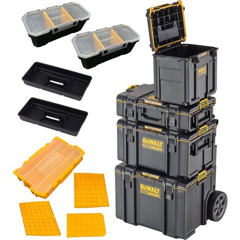 Dewalt Toughsystem 2 4PC Rolling Mobile Tool Storage Box Trolley DS400 + DS166 (1/5)