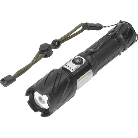 Lampe torche d'extérieur 5000 lm, rechargeable par USB, magnétique, télescopique et zoom, étanche IPX4, idéale pour la randonnée et le camping. (1/5)