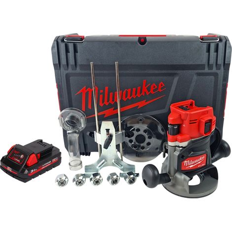 Tupí a batería Milwaukee M18 FR12-301X de 18 V, 6,0 mm - 1/2", sin escobillas + 1 batería de 3,0 Ah + maletín HD - sin cargador (1/5)
