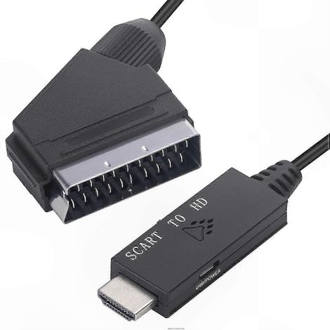 Adaptateur vidéo avec sortie HDMI pour téléviseurs HD et lecteurs DVD avec connexion d'entrée SCART. (1/5)