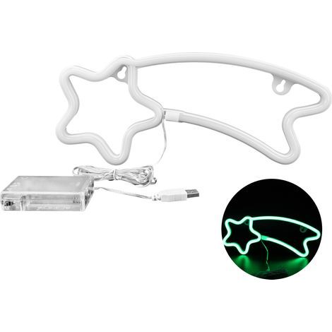 Lumière néon LED en forme de météore, lampe enseigne pour proposition, mariage, anniversaire, décoration de fête, vert. (1/5)