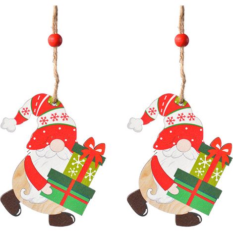 Guirlande De Décoration De Noël - Pendentif En Bois Pour Arbre De Noël - Décor Festif Intérieur Et Bureau - Lot De 3 (1/5)