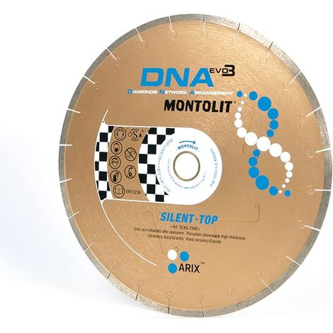DISCO DIAMANTATO 300 MM SILENZIATO MONTOLIT DNA SCXS-T300 PER GRES CERAMICA GRANITO (1/2)