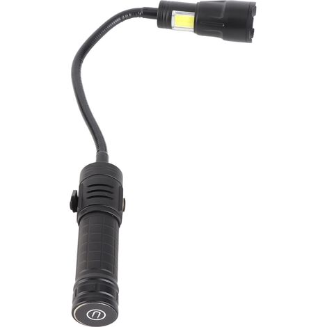 Lampe torche flexible et zoomable à haute luminosité avec base magnétique et éclairage latéral COB pour la réparation automobile, la lecture et le camping. (1/5)