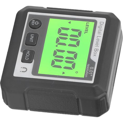 Decdeal Boîte de niveau numérique, rapporteur magnétique portable de haute précision, inclinomètre, jauge d'angle pour le travail du bois, chantier de construction, noir et blanc