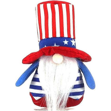 Gartenzwerg zum Unabhängigkeitstag, Sterne und Streifen, patriotische Dekoration, Geschenk zum 4. Juli, Elfen-Zwerg, Etageren-Ornament für die Küche.