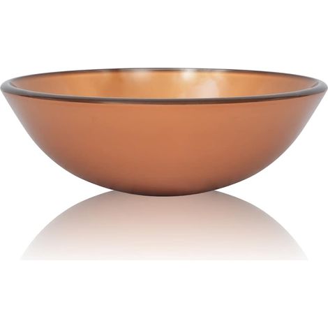 vidaXL Waschbecken aus Sicherheitsglas 42 cm Braun