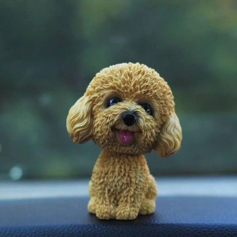 Niedliche Hundefigur im Auto schüttelt den Kopf, Wackelkopfspielzeug (1/5)