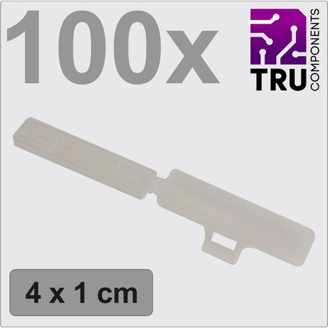 TRU COMPONENTS TC-12888600 T24CA082 Zeichenträger Beschriftungsfläche: 9.5 x 41.5 mm Transparent An