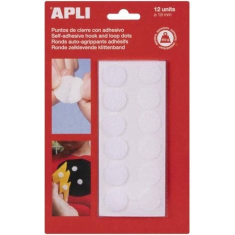 Apli Agipa - Fermeture scratch ronde Blanc 12 pièces (1/2)