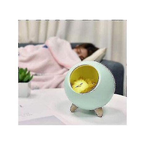 Veilleuse Chat Dormant Mignon, Veilleuse Chambre de Fille, Lampe Chaton Dormant Bleu