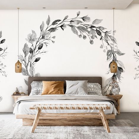 Papier peint Romantic Wreath - Third Variant - 150 x 105 cm (1/4)