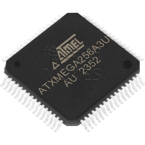 Electronic components of the ATXMEGA256A3U-AU ATXMEGA256A3U-MH chip, 5 units shipped.