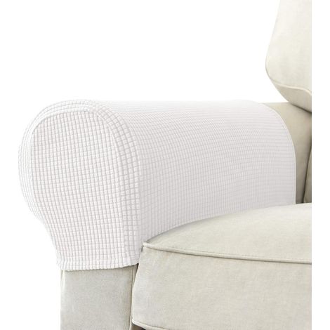 Housse De Accoudoir De Canapé - Tissu Jacquard Extensible - Anti-Dérapant - Pour Accoudoirs 45,7 À 53,3 Cm - Lot De 2 (1/5)