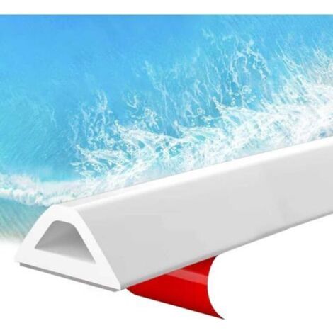 JSSEVN - Silicone Shower Threshold Water Dam, Self-Adhesive Anti-Overflow Barrier, Foldable and Extendable for Bathroom & Kitchen, Waterproof (2.5M)