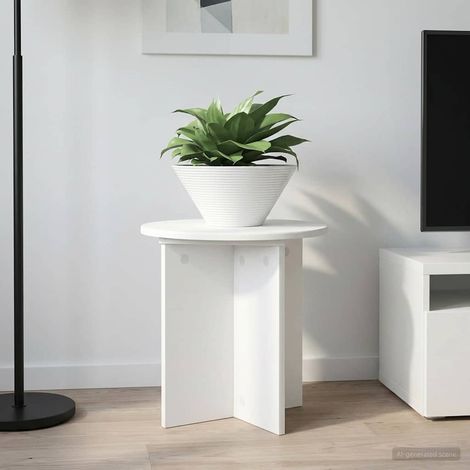 vidaXL  Plant Stand  2 pcs White Ø40 x 40 cm Engineered Wood