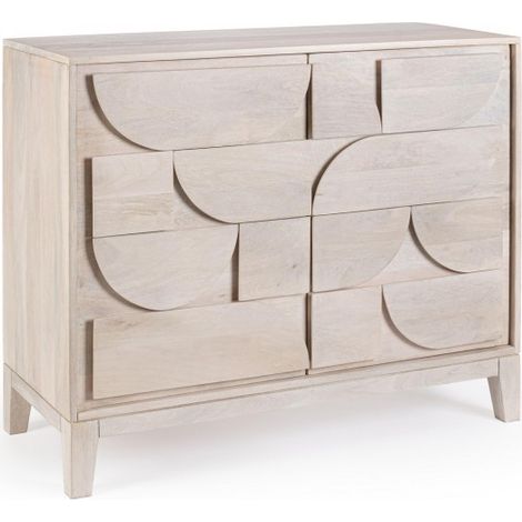 Mobile credenza "Archita" in mdf-legno di mango, schienale in mdf -Beige / 2 ante - 100 x 42 x 85 cm (1/5)