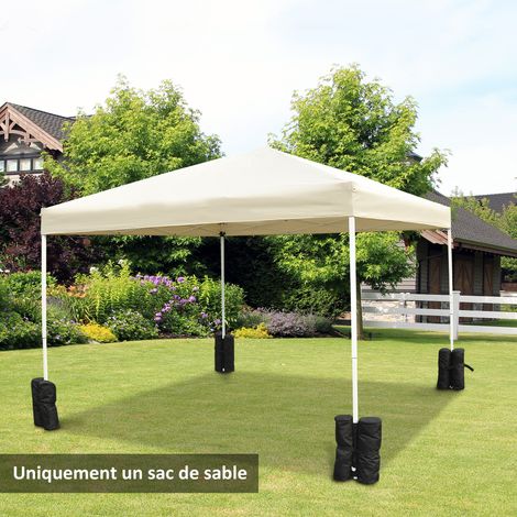 Outsunny Set mit 4 Befestigungssäcken für Pavillons, Sonnenschirme und Gartenpavillons, Pavillon-Ballastgewichte, max. Volumen 15 kg, Schwarz