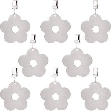 Stainless Steel Tablecloth Weights, 8 pcs Tablecloth Weights with Clips Outdoor Tablecloth Holder Pendants for Parties, Picnics, Gardens, Indoors, Camping (1/5)